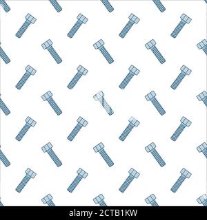 Seamless pattern with screws. Texture with hand drawn bolts. Vector Stock Vector