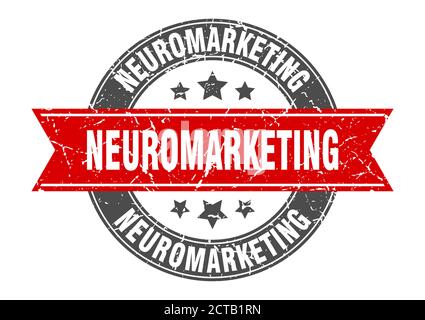 neuromarketing round stamp with ribbon. sign. label Stock Vector