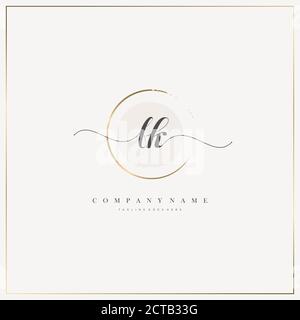 Initial Letter handwriting logo hand drawn template vector, logo for beauty, cosmetics, wedding, fashion and business Stock Vector