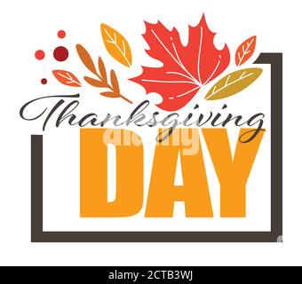 Thanksgiving day greeting banner with dry leaves vector Stock Vector