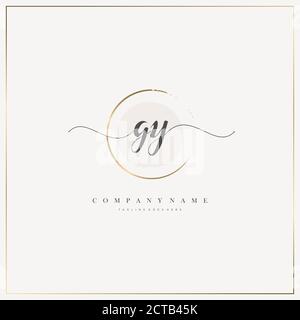Initial Letter handwriting logo hand drawn template vector, logo for beauty, cosmetics, wedding, fashion and business Stock Vector