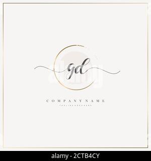 Initial Letter handwriting logo hand drawn template vector, logo for beauty, cosmetics, wedding, fashion and business Stock Vector