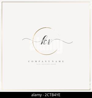 Initial Letter handwriting logo hand drawn template vector, logo for beauty, cosmetics, wedding, fashion and business Stock Vector