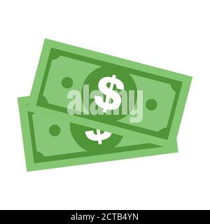 Modern dollar sign vector. Paper money symbol isolated on white background . Stock Vector