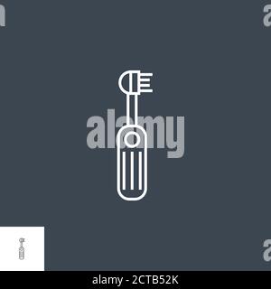 Electric Toothbrush Line Icon Stock Vector