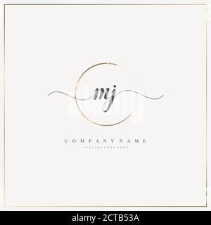 Initial Letter handwriting logo hand drawn template vector, logo for beauty, cosmetics, wedding, fashion and business Stock Vector
