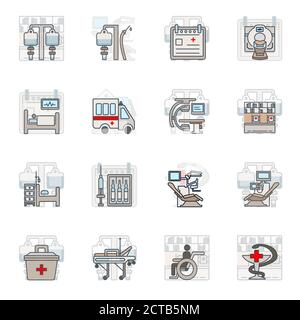 Healthcare1 16 icons Stock Vector