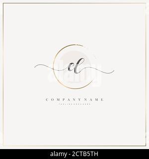 Initial Letter handwriting logo hand drawn template vector, logo for beauty, cosmetics, wedding, fashion and business Stock Vector