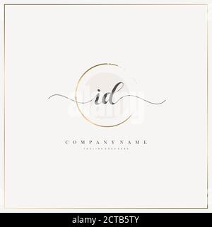 Initial Letter handwriting logo hand drawn template vector, logo for beauty, cosmetics, wedding, fashion and business Stock Vector