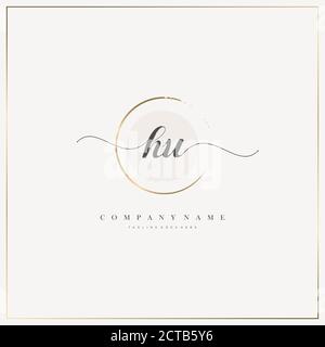 Initial Letter handwriting logo hand drawn template vector, logo for beauty, cosmetics, wedding, fashion and business Stock Vector