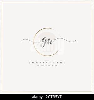 Initial Letter handwriting logo hand drawn template vector, logo for beauty, cosmetics, wedding, fashion and business Stock Vector