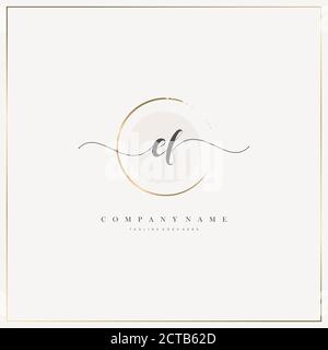 Initial Letter handwriting logo hand drawn template vector, logo for beauty, cosmetics, wedding, fashion and business Stock Vector
