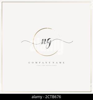 Initial Letter handwriting logo hand drawn template vector, logo for beauty, cosmetics, wedding, fashion and business Stock Vector