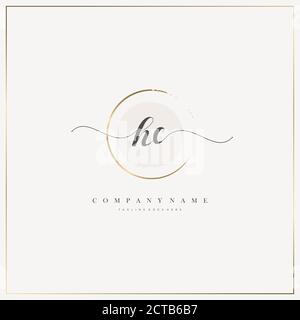 Initial Letter handwriting logo hand drawn template vector, logo for beauty, cosmetics, wedding, fashion and business Stock Vector