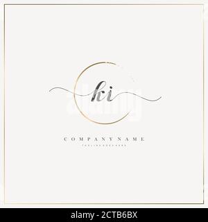 Initial Letter handwriting logo hand drawn template vector, logo for beauty, cosmetics, wedding, fashion and business Stock Vector