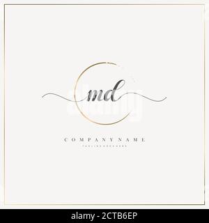 Initial Letter handwriting logo hand drawn template vector, logo for beauty, cosmetics, wedding, fashion and business Stock Vector