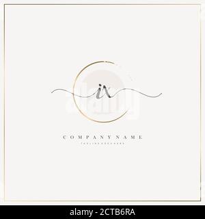 Initial Letter handwriting logo hand drawn template vector, logo for beauty, cosmetics, wedding, fashion and business Stock Vector