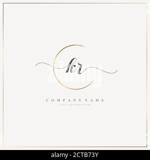 Initial Letter handwriting logo hand drawn template vector, logo for beauty, cosmetics, wedding, fashion and business Stock Vector