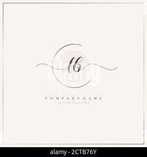 Initial Letter handwriting logo hand drawn template vector, logo for beauty, cosmetics, wedding, fashion and business Stock Vector