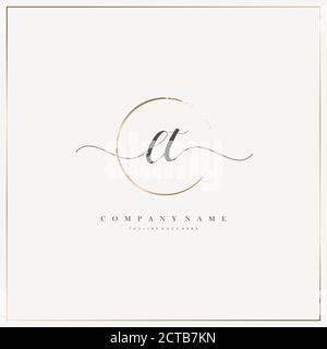 Initial Letter handwriting logo hand drawn template vector, logo for beauty, cosmetics, wedding, fashion and business Stock Vector