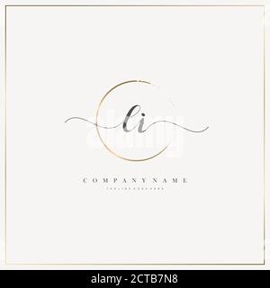 Initial Letter handwriting logo hand drawn template vector, logo for beauty, cosmetics, wedding, fashion and business Stock Vector