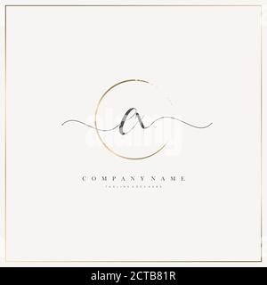 Initial Letter handwriting logo hand drawn template vector, logo for beauty, cosmetics, wedding, fashion and business Stock Vector