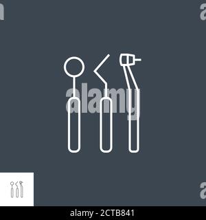 Dental Tool Line Icon Stock Vector