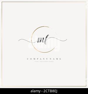Initial Letter handwriting logo hand drawn template vector, logo for beauty, cosmetics, wedding, fashion and business Stock Vector