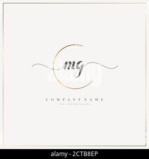 Initial Letter handwriting logo hand drawn template vector, logo for beauty, cosmetics, wedding, fashion and business Stock Vector