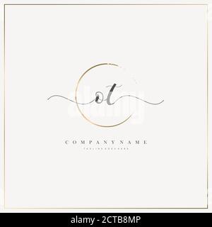 Initial Letter handwriting logo hand drawn template vector, logo for beauty, cosmetics, wedding, fashion and business Stock Vector