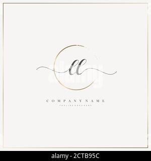Initial Letter handwriting logo hand drawn template vector, logo for beauty, cosmetics, wedding, fashion and business Stock Vector