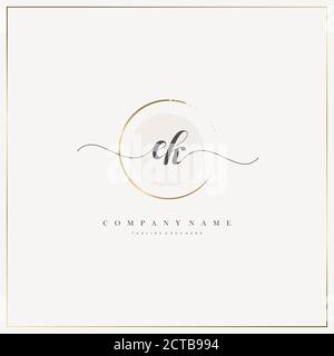 Initial Letter handwriting logo hand drawn template vector, logo for beauty, cosmetics, wedding, fashion and business Stock Vector