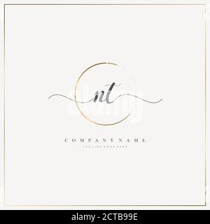 Initial Letter handwriting logo hand drawn template vector, logo for beauty, cosmetics, wedding, fashion and business Stock Vector