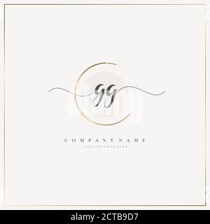 Initial Letter handwriting logo hand drawn template vector, logo for beauty, cosmetics, wedding, fashion and business Stock Vector