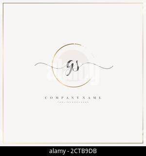 Initial Letter handwriting logo hand drawn template vector, logo for beauty, cosmetics, wedding, fashion and business Stock Vector