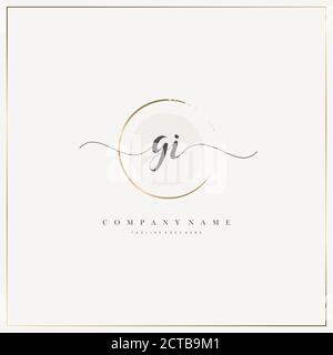 Initial Letter handwriting logo hand drawn template vector, logo for beauty, cosmetics, wedding, fashion and business Stock Vector