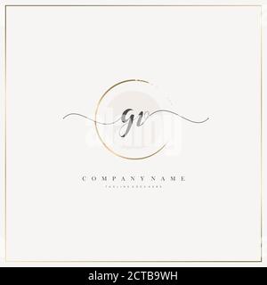 Initial Letter handwriting logo hand drawn template vector, logo for beauty, cosmetics, wedding, fashion and business Stock Vector