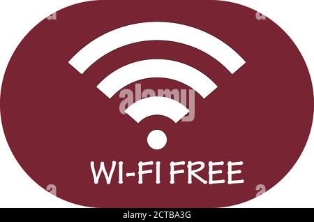 free wi-fi point icon on red background. Stock Vector