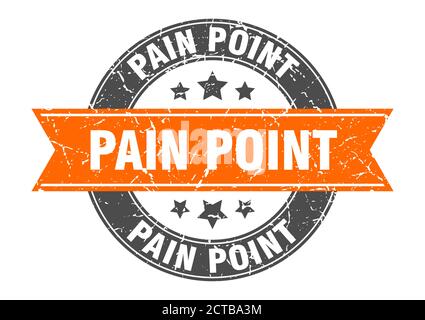 pain point round stamp with ribbon. sign. label Stock Vector
