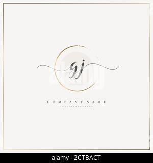 Initial Letter handwriting logo hand drawn template vector, logo for beauty, cosmetics, wedding, fashion and business Stock Vector