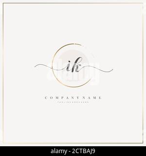 Initial Letter handwriting logo hand drawn template vector, logo for beauty, cosmetics, wedding, fashion and business Stock Vector