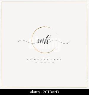 Initial Letter handwriting logo hand drawn template vector, logo for beauty, cosmetics, wedding, fashion and business Stock Vector