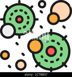 Virus infection, microbe, bacteria flat color line icon. Stock Vector