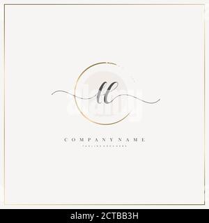 FL Initial Letter handwriting logo hand drawn template vector, logo for beauty, cosmetics, wedding, fashion and business Stock Vector