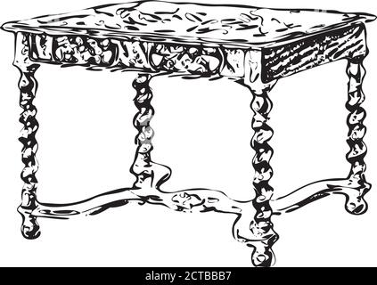 Wooden Table Illustration Vector Furniture Icon Stock Vector Image ...