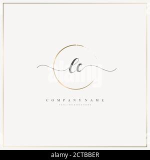 LC Initial Letter handwriting logo hand drawn template vector, logo for beauty, cosmetics, wedding, fashion and business Stock Vector