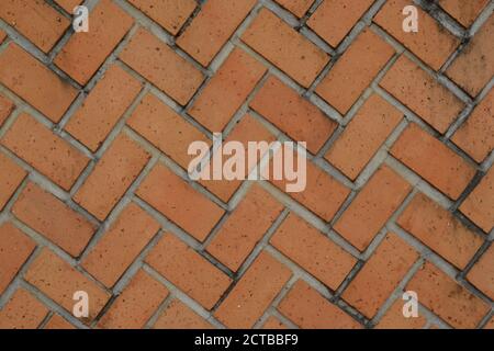 Exposed brick wall, forming a coating of small architectural figures, abstract style, scene or texture background, photo zoom, Brazil, South America Stock Photo