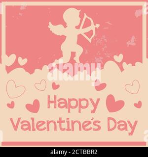 Happy Valentine's Day Hand Lettering - Typographical Background.. Stock Vector