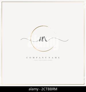 NX Initial Letter handwriting logo hand drawn template vector, logo for beauty, cosmetics, wedding, fashion and business Stock Vector