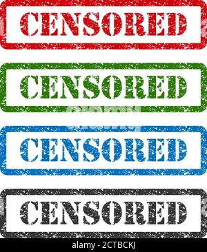 censored set rubber stamp isolated on background. Stock Vector